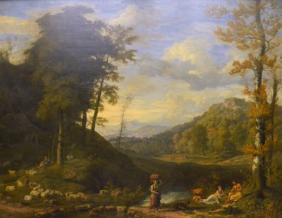 Paysage avec berger et joueur de flûte - Johannes Glauber